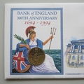 1994 Bank of England 300th Anniversary 2 Pounds Coin Cover - UK First Day Covers