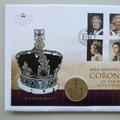 2013 Coronation 60th Anniversary 5 Pounds Coin Cover - UK PNC First Day Cover