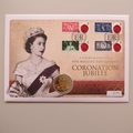 2013 The Queen's Coronation Jubilee Silver 5 Pounds Coin Cover - UK PNC First Day Cover