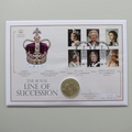 2013 The Royal Line of Succession Silver Proof 5 Dollar Coin Cover - UK PNC First Day Cover