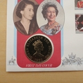 1992 Accession to Throne 40th Anniversary 2 Pounds Coin Cover - First Day Cover