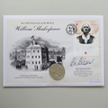 2014 Shakespeare 450th Birth Anniversary Silver 5 Pounds Coin Cover - Jersey PNC First Day Cover