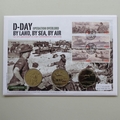 2014 D-Day Operation Overlord 70th Anniversary 3x 5 Pounds Coin Cover - Isle of Man First Day Cover