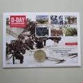 2014 D-Day 70th Anniversary Silver Proof 5 Pounds Coin Cover - Jersey PNC First Day Cover