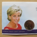 1998 Diana A Life Remembered 5 Pounds Coin Cover - First Day Cover