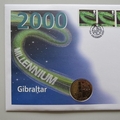 1999 Millennium 2000 5 Pounds Coin Cover - Gibraltar PNC First Day Covers