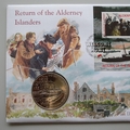1995 Return of Alderney Islanders 2 Pounds Coin Cover - Guernsey First Day Cover Westminster