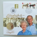 1997 Queen's Golden Wedding Anniversary Silver 5 Pounds Coin Cover - UK First Day Covers