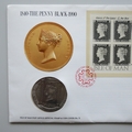 1990 The Penny Black Stamp Crown Coin Cover - Isle of Man First Day Cover
