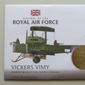 2008 History of the Royal Air Force Vickers Vimy Crown Coin Cover - Gibraltar PNC First Day Covers