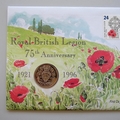 1996 Royal British Legion 75th Anniversary 2 Pounds Coin Cover - First Day Covers Mercury