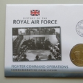 2010 History of the RAF Fighter Command Operations 5 Pounds Coin Cover - Grenada PNC First Day Covers