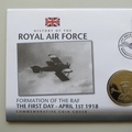 2010 History of the RAF Formation of the Royal Air Force 5 Pounds Coin Cover - Liberia  First Day Covers