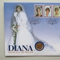 1998 Diana Princess of Wales 22ct Full Gold Sovereign Coin Cover - UK First Day Cover