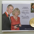2005 HRH Prince Charles & Camilla Royal Wedding Medal Cover - UK PNC First Day Covers