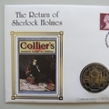 1995 Sherlock Holmes Greek Interpreter 1 Crown Coin Cover - First Day Covers by Mercury