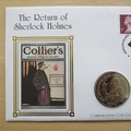 1995 Sherlock Holmes Six Napoleans 1 Crown Coin Cover  - First Day Covers by Mercury