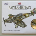 2010 Battle of Britain 70th Anniversary Boulton Paul Defiant 5 Pounds Coin Cover - Gibraltar FDC