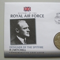 2008 History of the RAF RJ Mitchell 5 Pounds Coin Cover - Nauru PNC First Day Covers