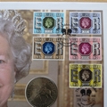 2001 HM Queen Elizabeth II 100 Days To Go Golden Jubilee Crown Coin Cover - First Day Covers by Mercury