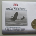 2010 History of the RAF B17 Flying Fortress 5 Pounds Coin Cover - Guyana PNC First Day Covers