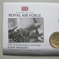 2010 History of the RAF D-Day Invasion Crown Coin Cover - Liberia PNC First Day Covers
