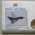 2010 History of the RAF Hawker Siddeley Crown Coin Cover - Dominica PNC First Day Covers