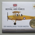 2008 History of the RAF De Havilland Tiger Moth Dollar Coin Cover - UK PNC First Day Covers