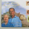 1997 HM QEII Golden Wedding Anniversary 5 Pounds Silver Proof Coin Cover Jersey - First Day Covers