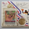 1996 Centennial Olympic Games Gold Medal Winners First Day PNC Cover - Adrian Moorhouse -Benham