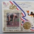 1996 Centennial Olympic Games Gold Medal Winners First Day PNC Cover - David Hemery - Benham