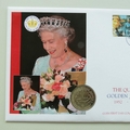 2002 The Queen's Golden Jubilee $1 Dollar Coin Cover - Guyana First Day PNC Covers