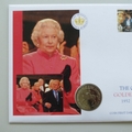 2002 The Queen's Golden Jubilee $1 Dollar Coin Cover - The Gambia First Day PNC Covers