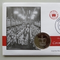 2003 Queen's Coronation Jubilee 5 Crowns Coin Cover - Niue PNC FDC's - St Edwards Crown