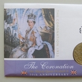 2003 Queen's Coronation Jubilee 1 Crown Coin Cover - UK PNC First Day Covers