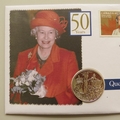 2002 The Queen's Golden Jubilee Silver 1 Dollar Coin Cover - Canada PNC First Day Covers