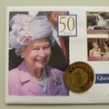2002 Queen's 50 Years Golden Jubilee 50p Coin Cover - Falkland Islands PNC First Day Covers