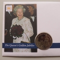 2002 Golden Jubilee 50 Years 1 Crown Coin Cover - Isle of Man PNC First Day Covers