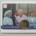 2002 Golden Jubilee 50 Years 2 Pounds Coin Cover - Isle of Man PNC First Day Covers