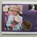 2002 The Queen's Golden Jubilee 1 Crown Coin Cover - Pitcairn Islands PNC First Day Covers