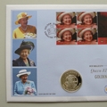 2002 The Golden Jubilee of HM The Queen Silver 50p Pence Coin Cover - Gibraltar PNC First Day Covers