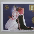 2003 Queen's Coronation Jubilee BU 5 Pounds Coin Cover - UK PNC First Day Covers
