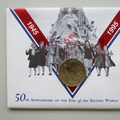 1995 50th Anniversary End of World War II 2 Pounds Coin Cover - Royal Mail First Day Covers