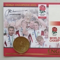 2003 England Rugby World Champions 5 Dollar Coin Cover - Benham UK PNC First Day Covers