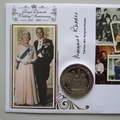 2007 Royal Diamond Wedding Anniversary 1 Crown Coin Cover - Benham Signed First Day Covers