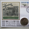 2007 Falklands Conflict 1 Crown Coin Cover - Benham Signed First Day Covers
