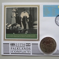 2007 25th Anniversary of Falkland Conflict Crown Coin Cover - Benham Signed UK PNC First Day Covers