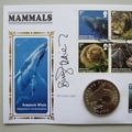 2010 Mammals Humpback Whales Crown Coin Cover - Benham Signed UK PNC First Day Covers