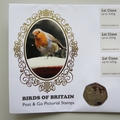 2010 Birds of Britain Robin 50p Pence Coin Cover - Benham Signed UK PNC First Day Covers