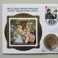 2011 William Shakespeare The Bard of Avon 1 Dollar Coin Cover - Benham Signed UK PNC